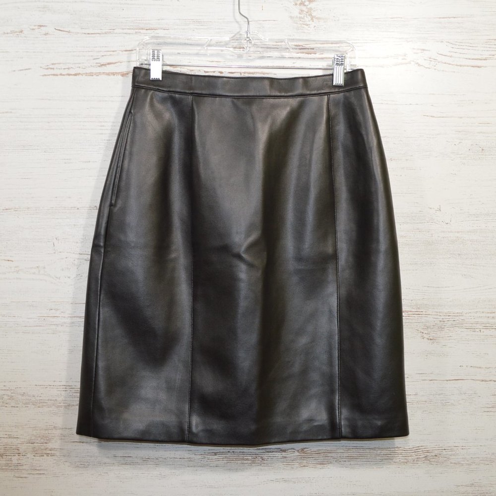 Karen Scott Black Faux Leather Pencil Skirt. This is a re-posh & worn once!